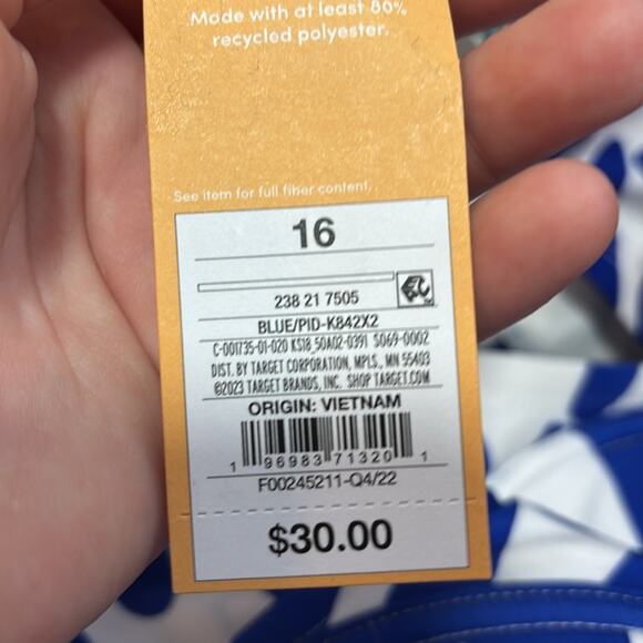 Kona Sol Blue and White Bikini with Summer Coral Print Underwire Swim Suit Set - Picture 11 of 12